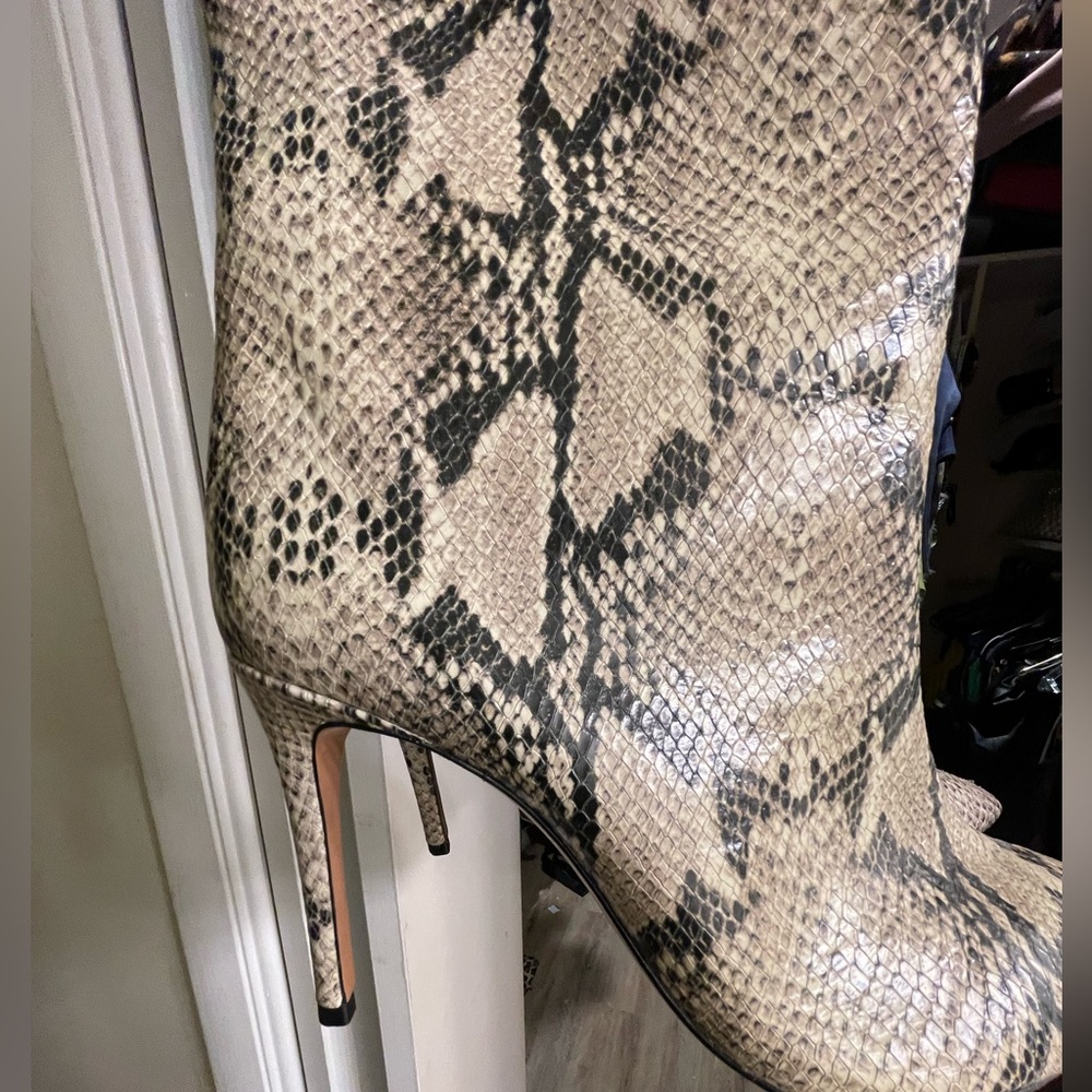 SCHUTZ Black and Cream Snakeskin Heels - Picture 3 of 6